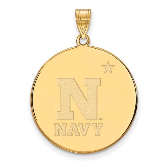 10k Yellow Gold U.S. Naval Academy XL Disc Pendant - Picture 1 of 3